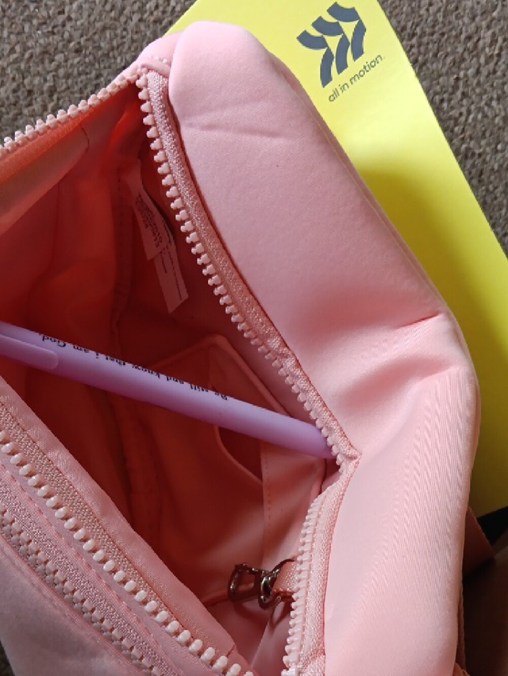 all in motion Pink Crossbody Bag with Dual Zippers - Picture 4 of 5